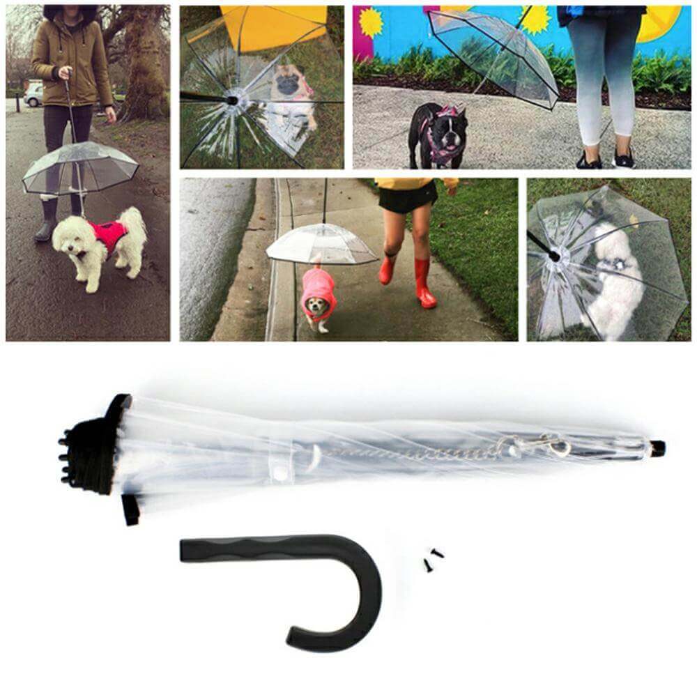 Stay Dry in Style: Transparent Pet Umbrellas for Dogs