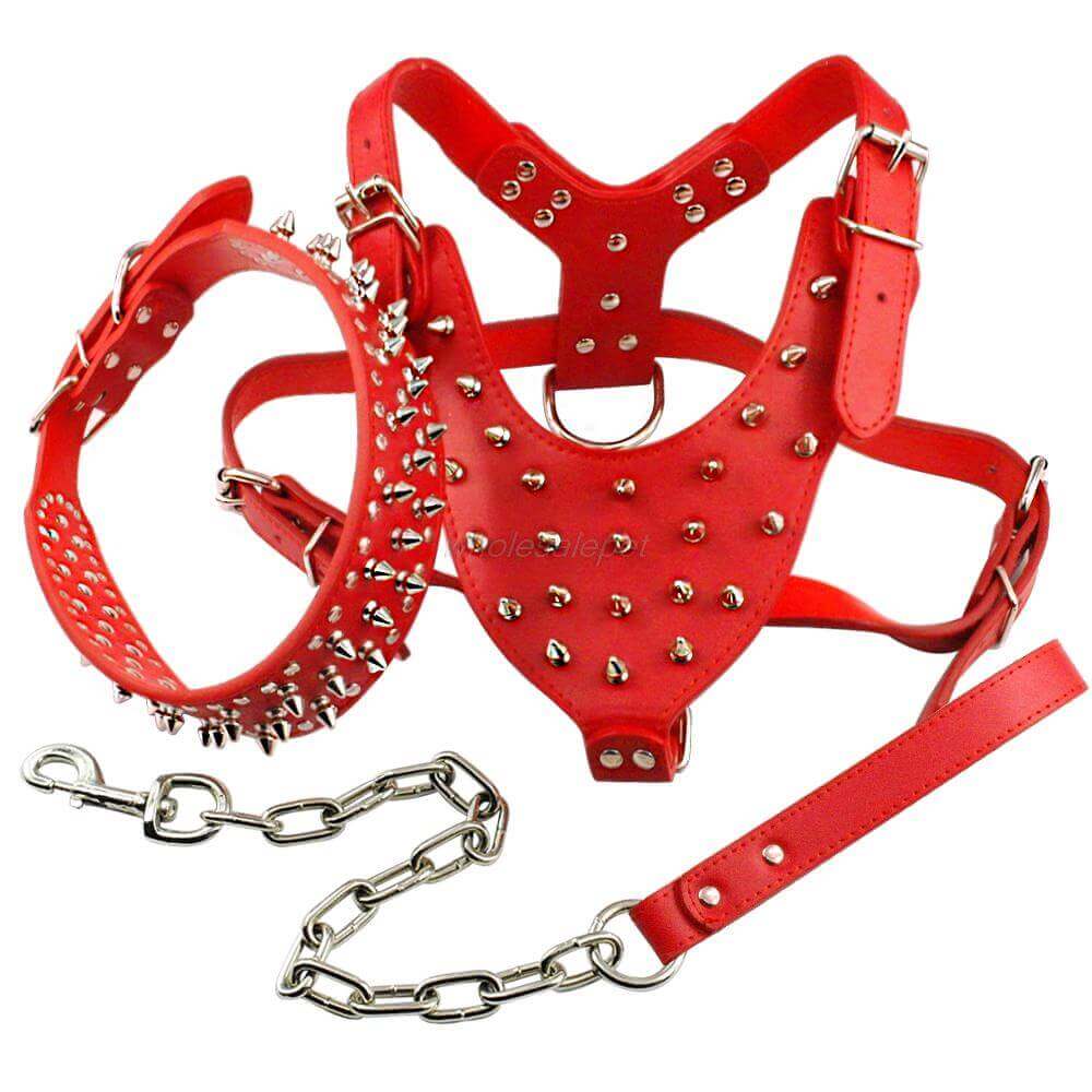 Pawsitively Stylish: Adorable Spiked Studded Leather Dog Harnesses