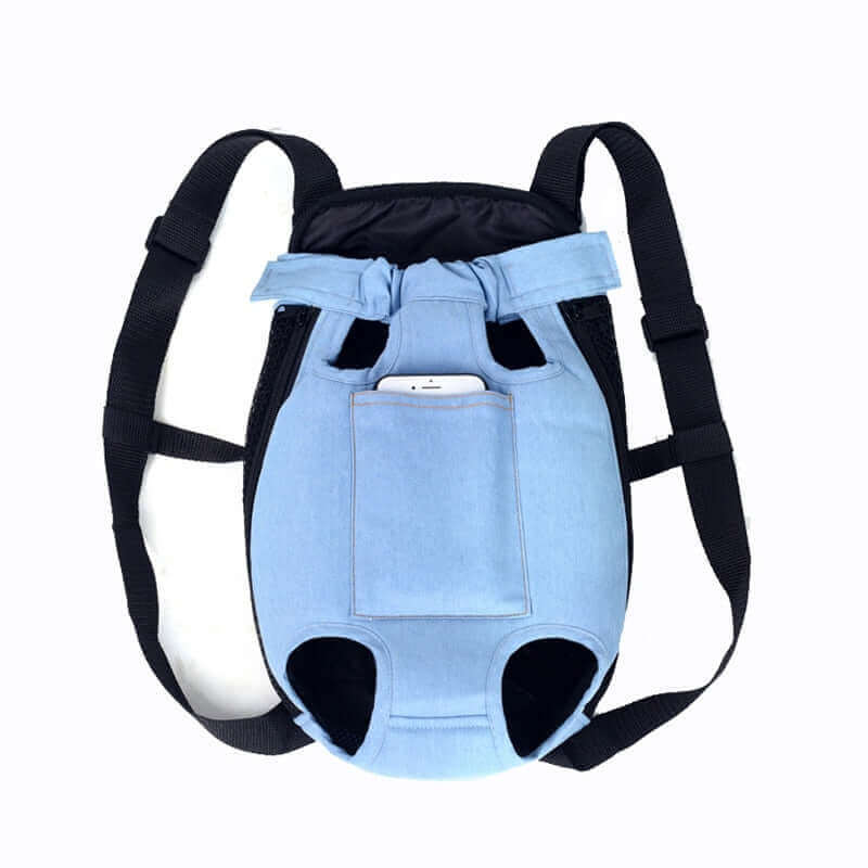 Stylish Denim Dog Backpack for Outdoor Adventures - Travel in Style