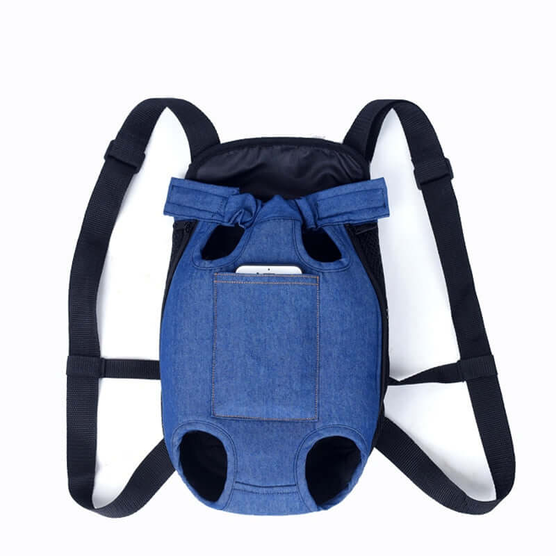 Stylish Denim Dog Backpack for Outdoor Adventures - Travel in Style