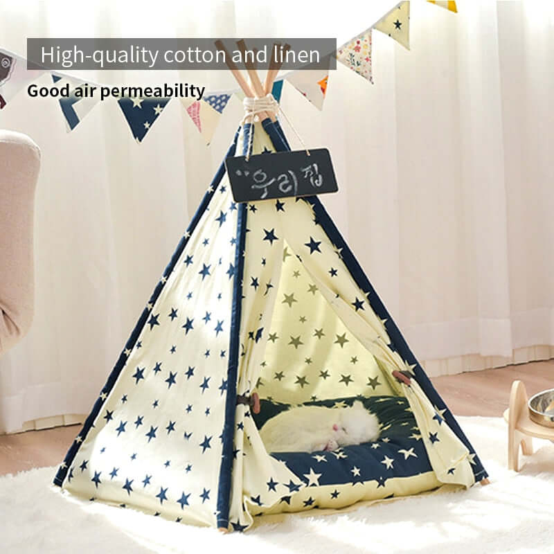 Adorable Dog Relaxing In a Stylish Teepee